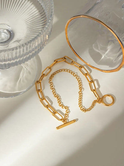 18K Gold-Plated Stainless Steel Chain Bracelet
