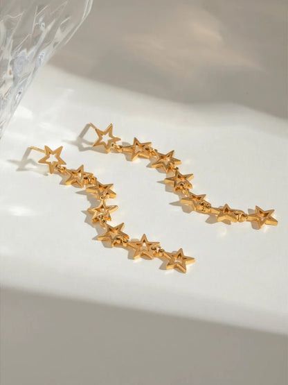 Stainless Steel Cutout Star Earrings